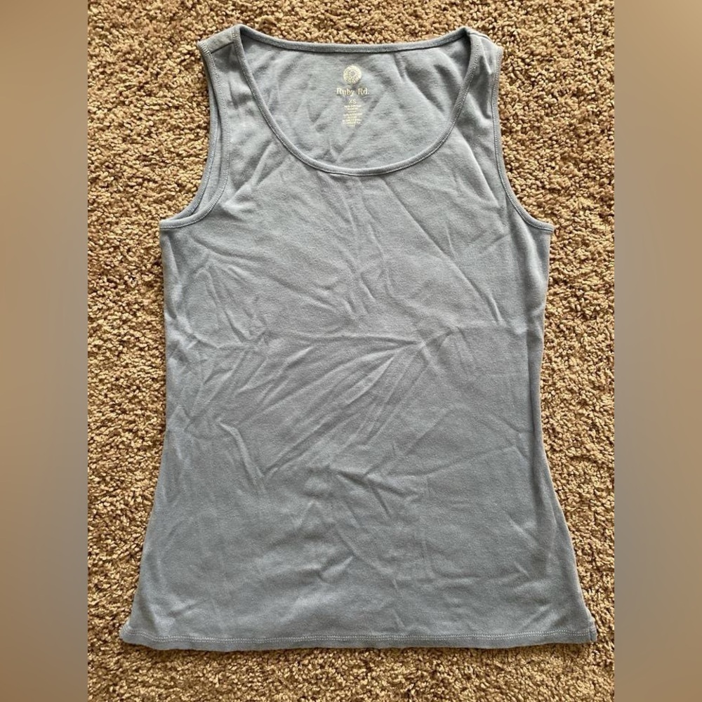 ‼️SOLD‼️ Ruby Rd. Blue Tank Top - Picture 3 of 4